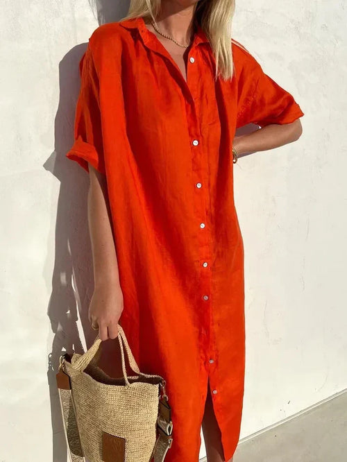 Lässiges Blusenkleid Mit Knopfleiste