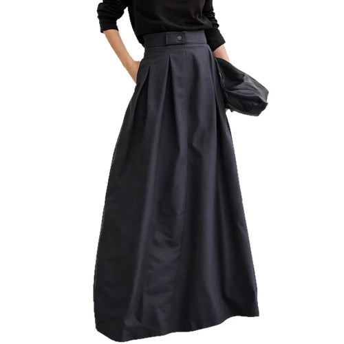 Damen Maxirock mit eleganter Faltenlegung und seitlichen Taschen