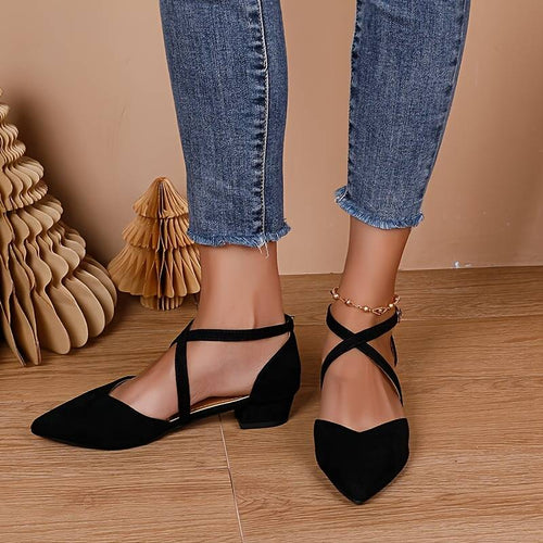 Vielseitige flache Damenschuhe mit spitzer Zehenpartie