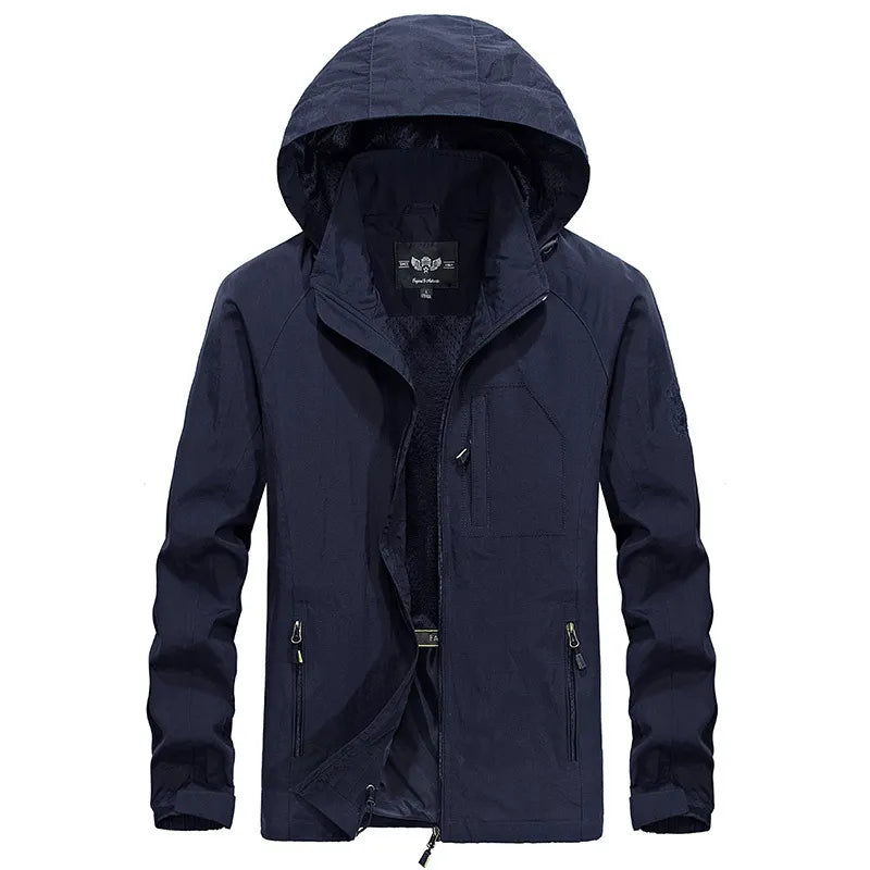Wasserdichte Outdoor Herrenjacke mit Abnehmbarem Kapuzenverband