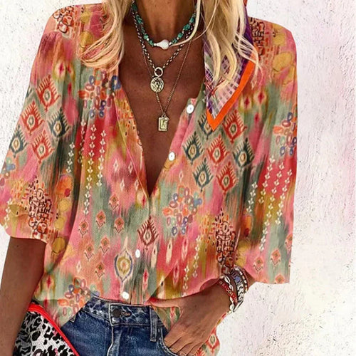 Lässige Bluse mit Ethno-Print