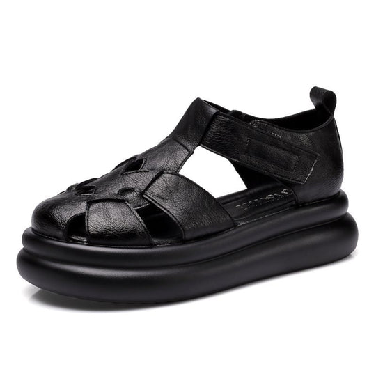 Sandalias tipo gladiador de plataforma con punta cerrada