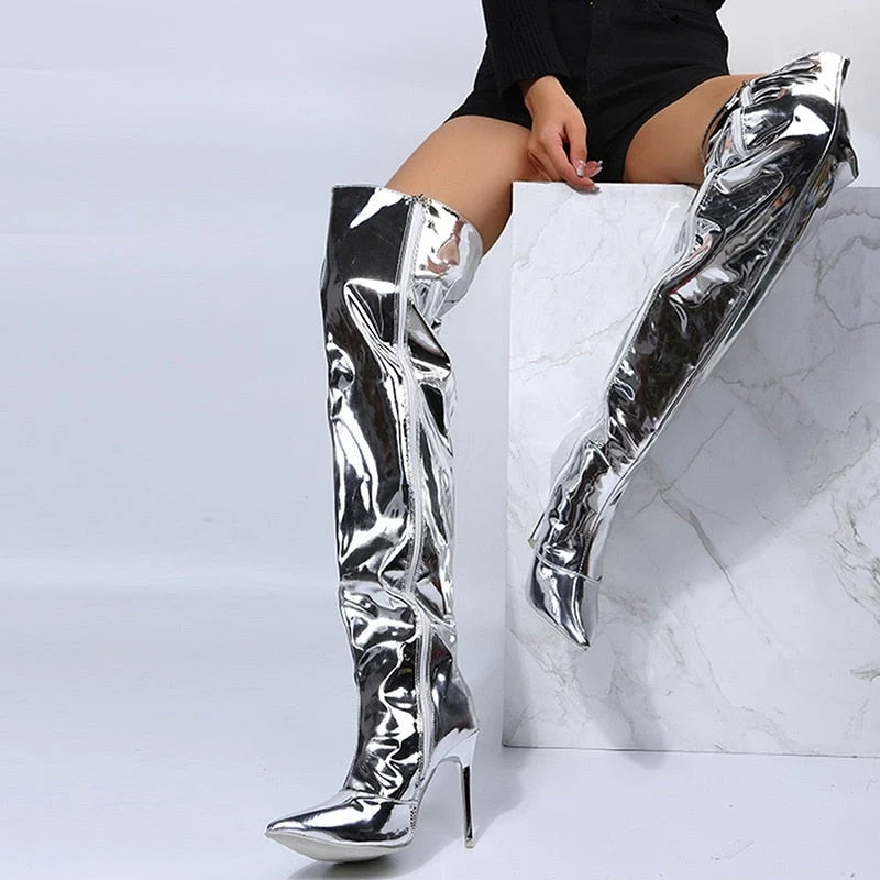 Schillernde Und Schicke High Heel Stiefel
