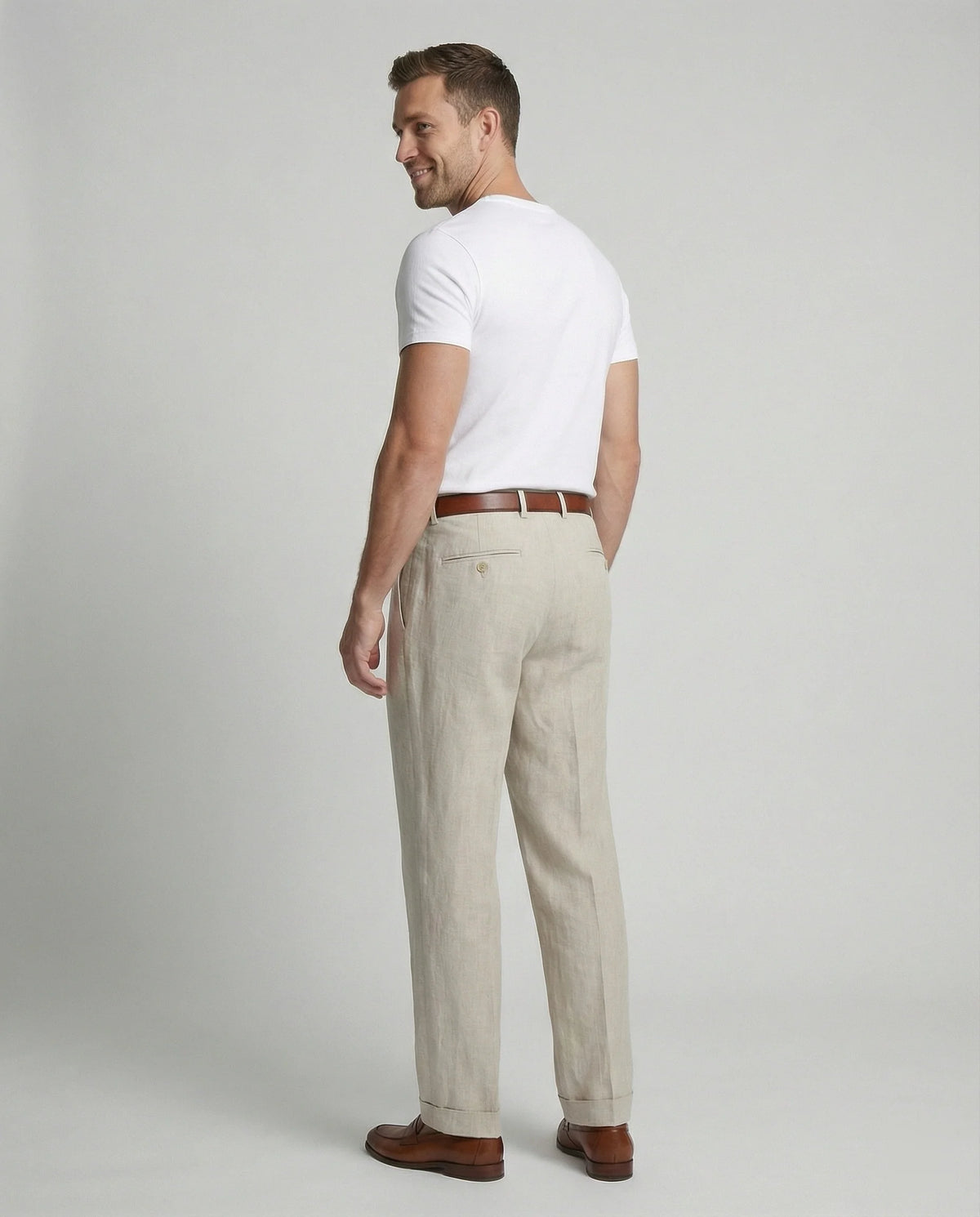Herren elegante und bequeme Leinenhose