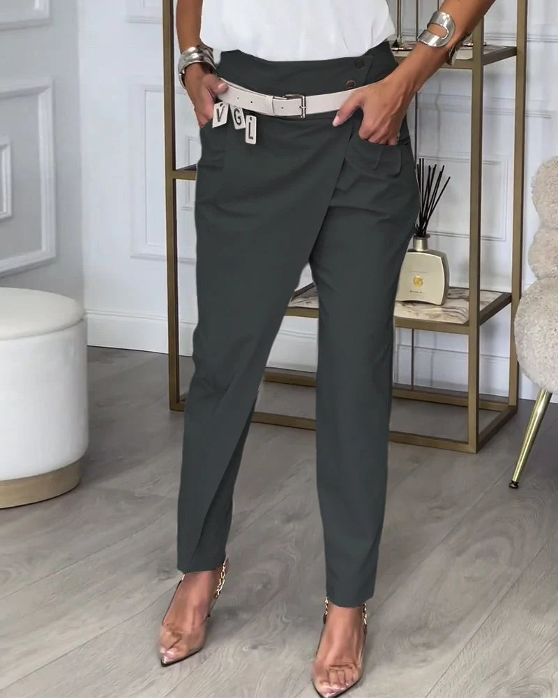 Patchwork-Hose mit Gürtel