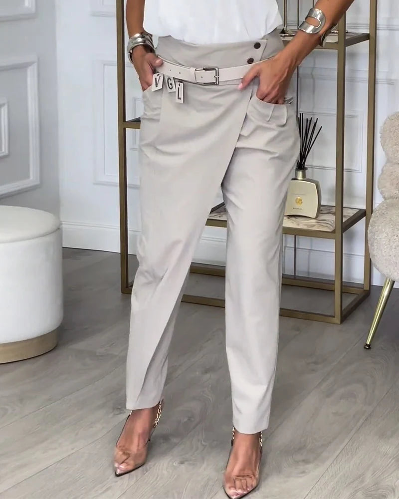 Patchwork-Hose mit Gürtel