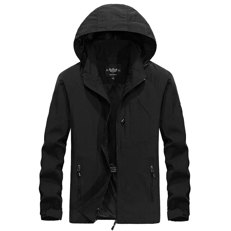 Wasserdichte Outdoor Herrenjacke mit Abnehmbarem Kapuzenverband