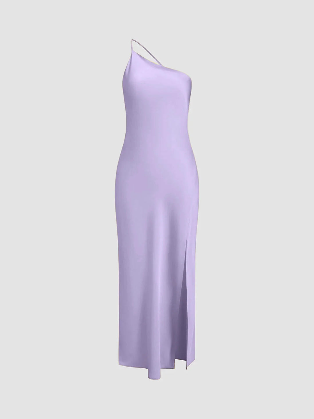 Lange satin Kleid mit Schlitzen am Rücken