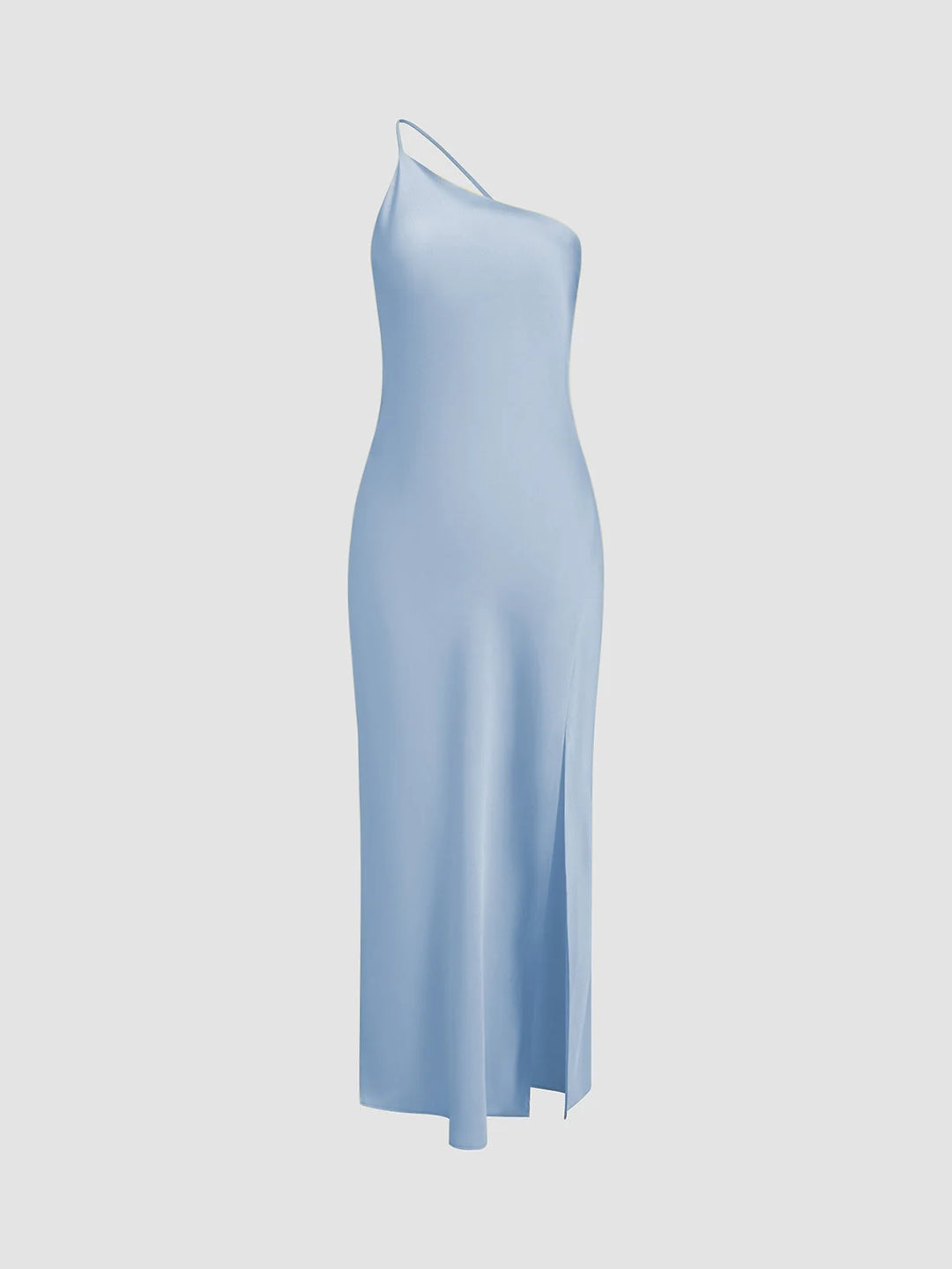 Lange satin Kleid mit Schlitzen am Rücken