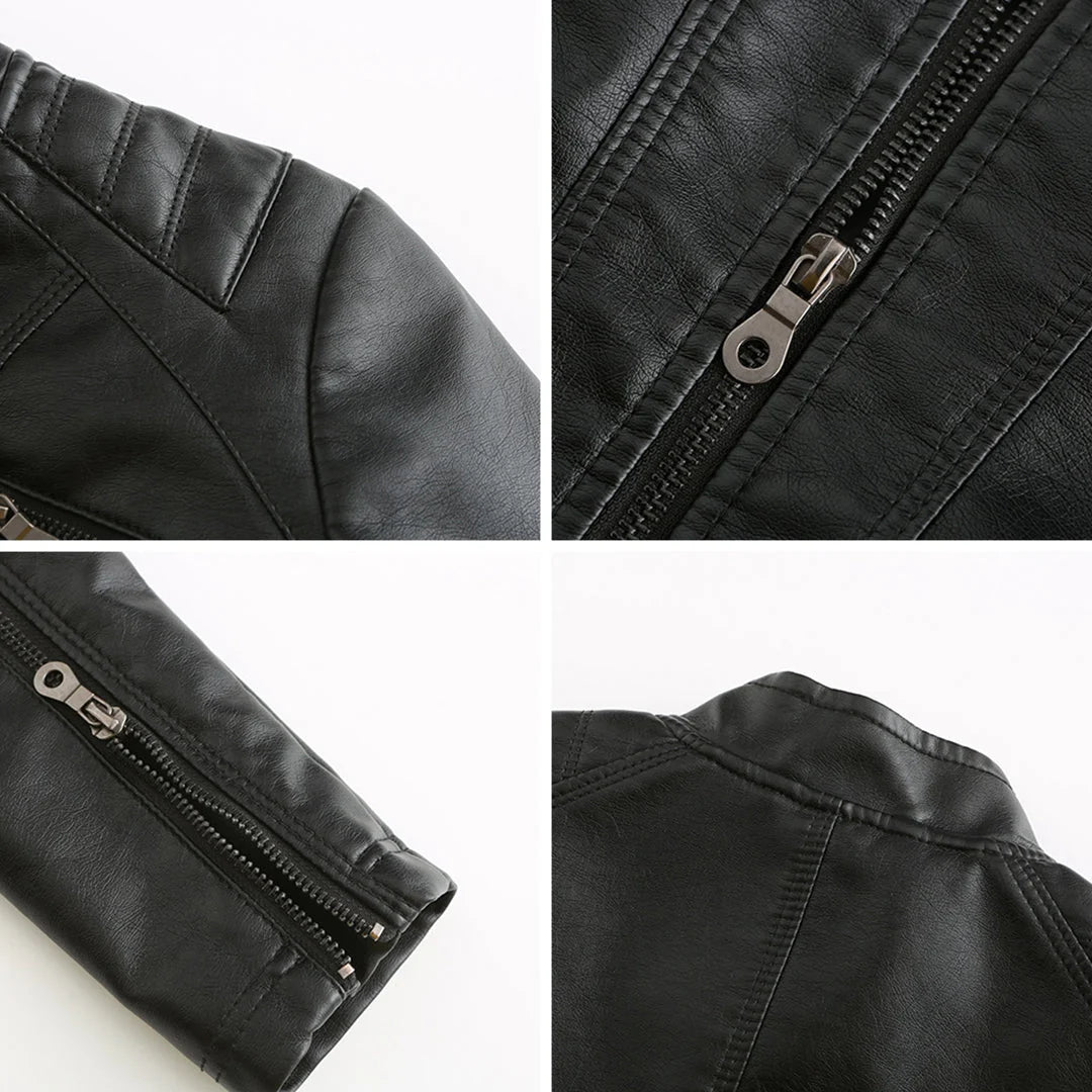 Lederjacke für Damen - Modische Jacke mit Reißverschluss