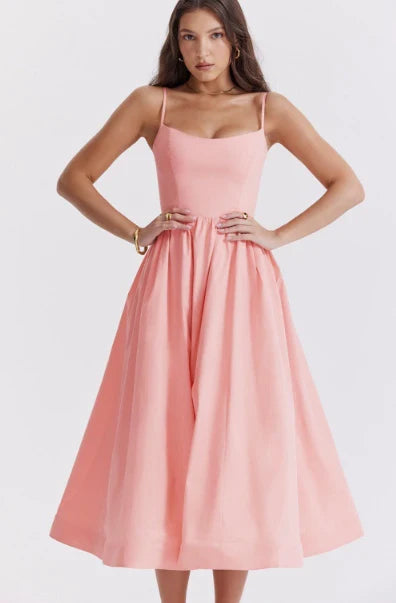 Elegantes Midikleid mit Schnürverschluss hinten