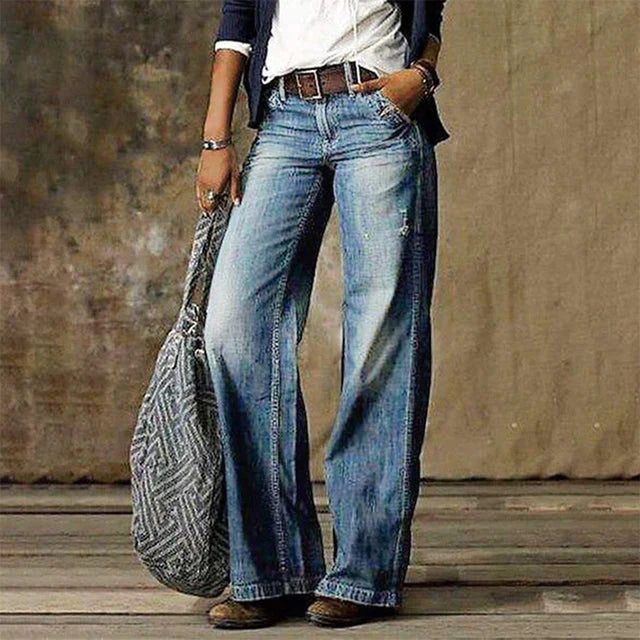 Damen Weite Hosen Jeans