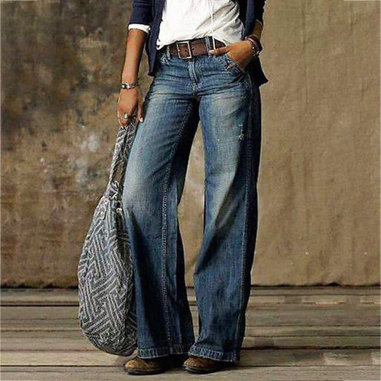 Damen Weite Hosen Jeans