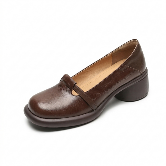 Zapatos retro francés – punta redonda, corte bajo