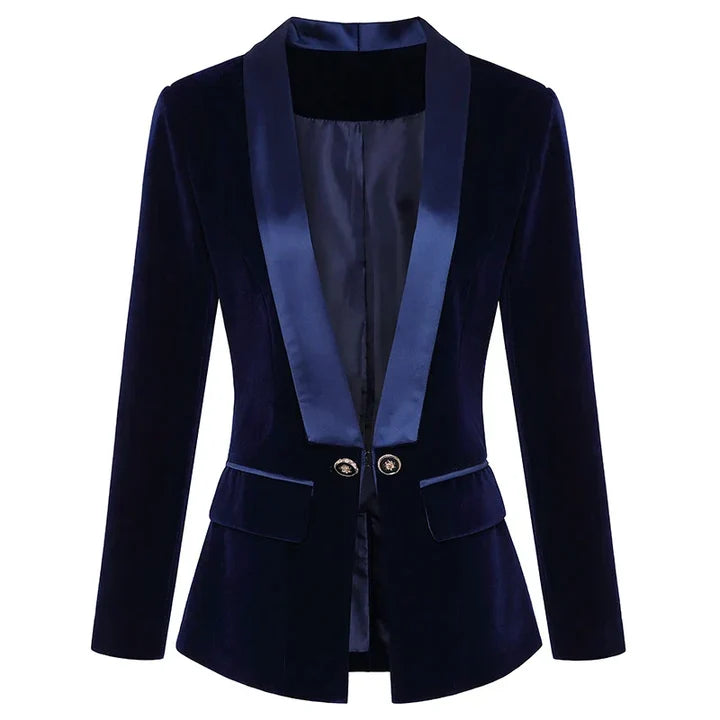 Samt Smokingjacke mit Satinrevers