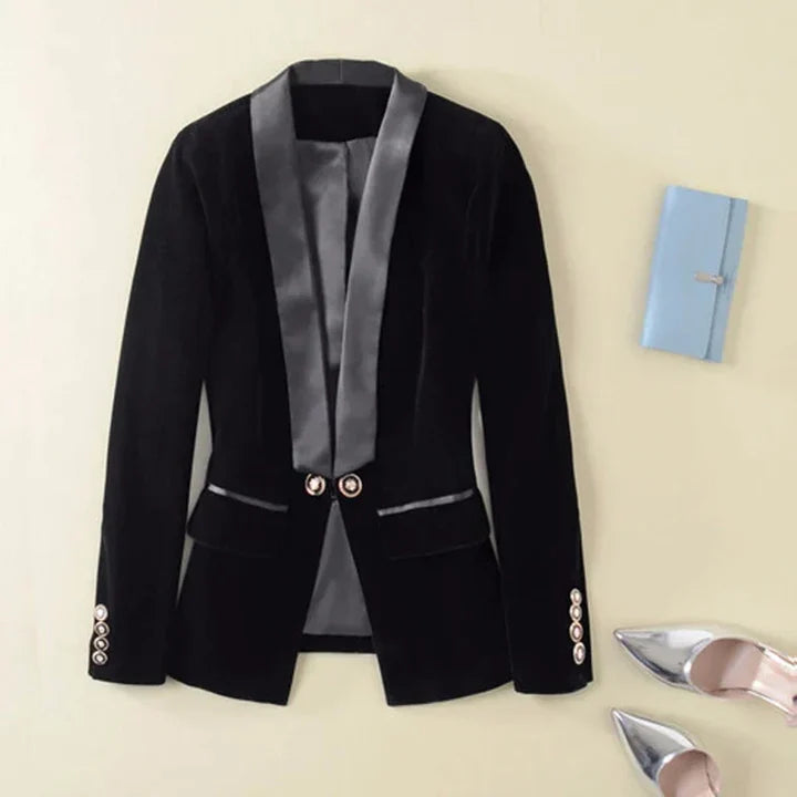 Samt Smokingjacke mit Satinrevers