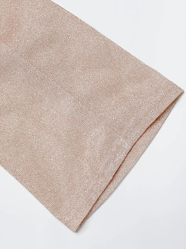 langes Kleid mit glänzenden Pailletten, elegante Champagner-Hochzeitszeremonie