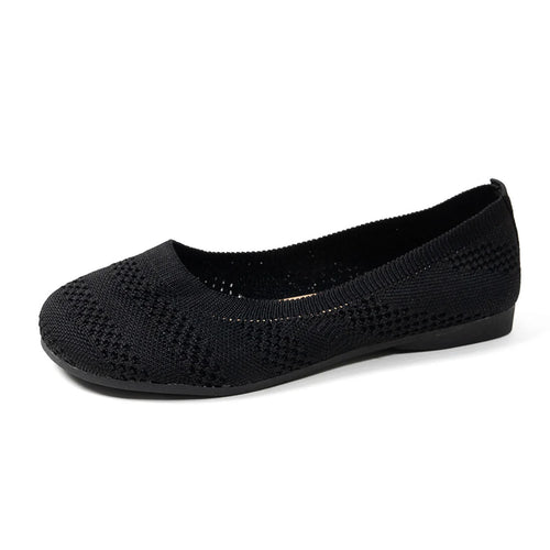 Damen Ballerinas mit elastischem Strickdesign und rutschfester Sohle