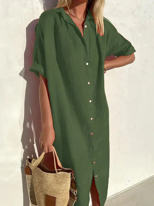 Lässiges Blusenkleid Mit Knopfleiste