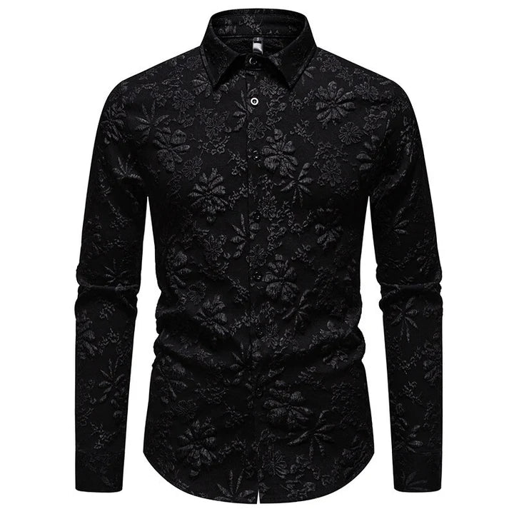 Herren Langarmhemd mit strukturiertem Design