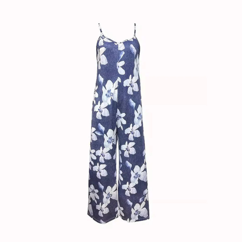 Damen Luftiger Sommeroverall mit breiten Beinen und praktischen Taschen
