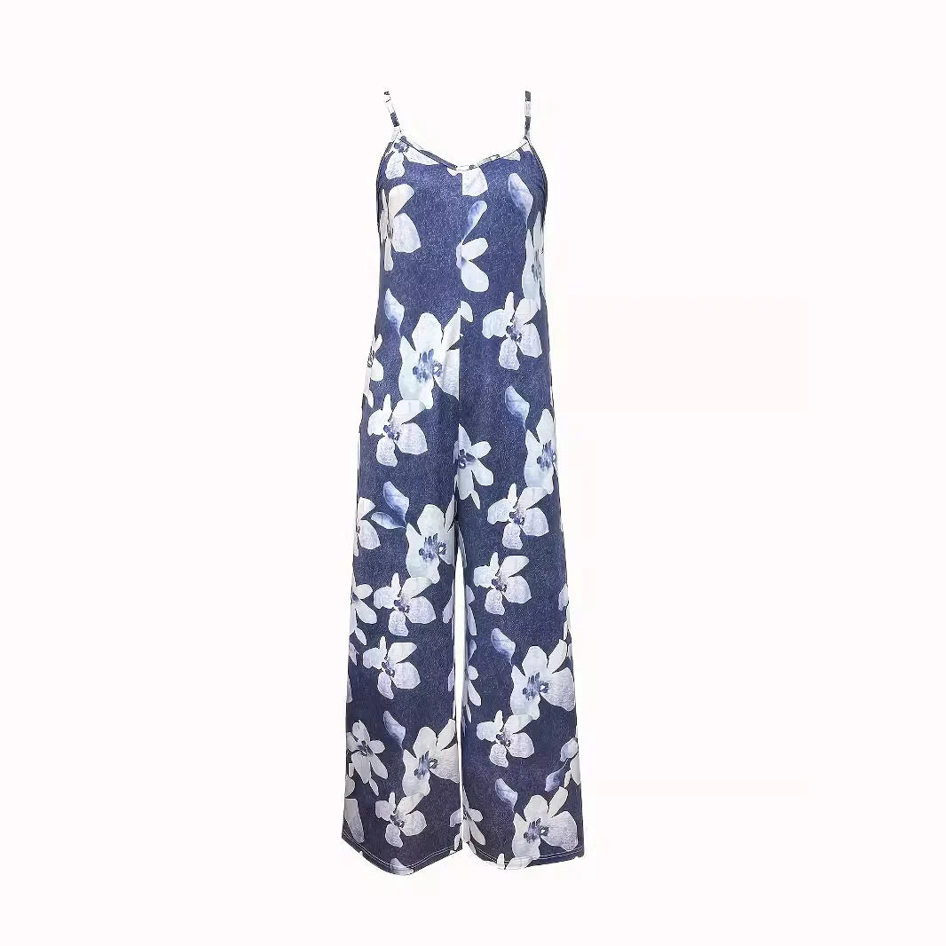 Damen Luftiger Sommeroverall mit breiten Beinen und praktischen Taschen