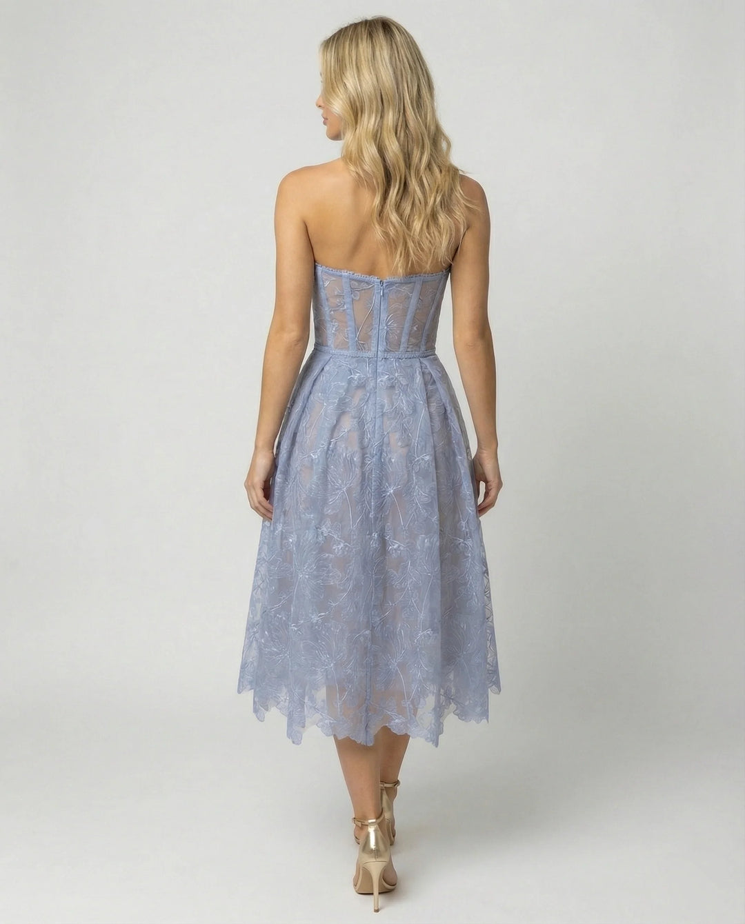 Korsett-Top Spitzen-Midi-Kleid