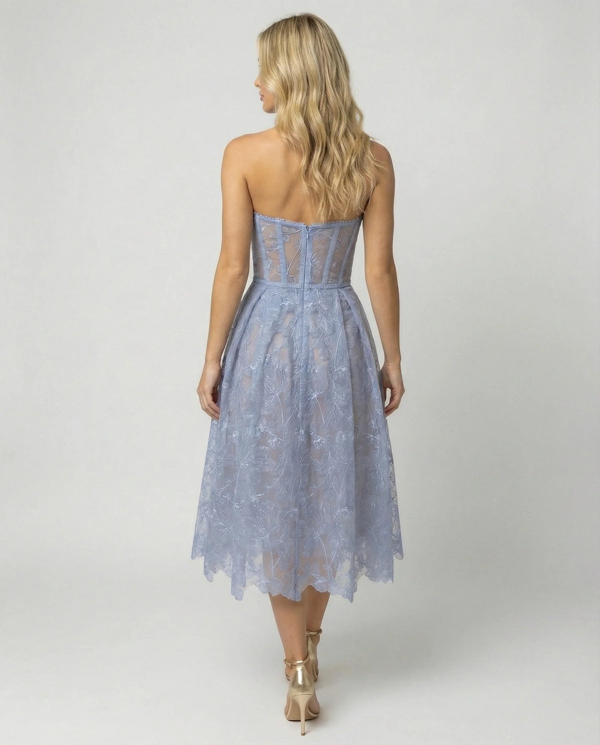Korsett-Top Spitzen-Midi-Kleid