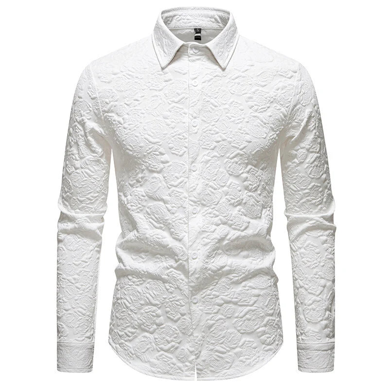 Herren Langarmhemd mit strukturiertem Design