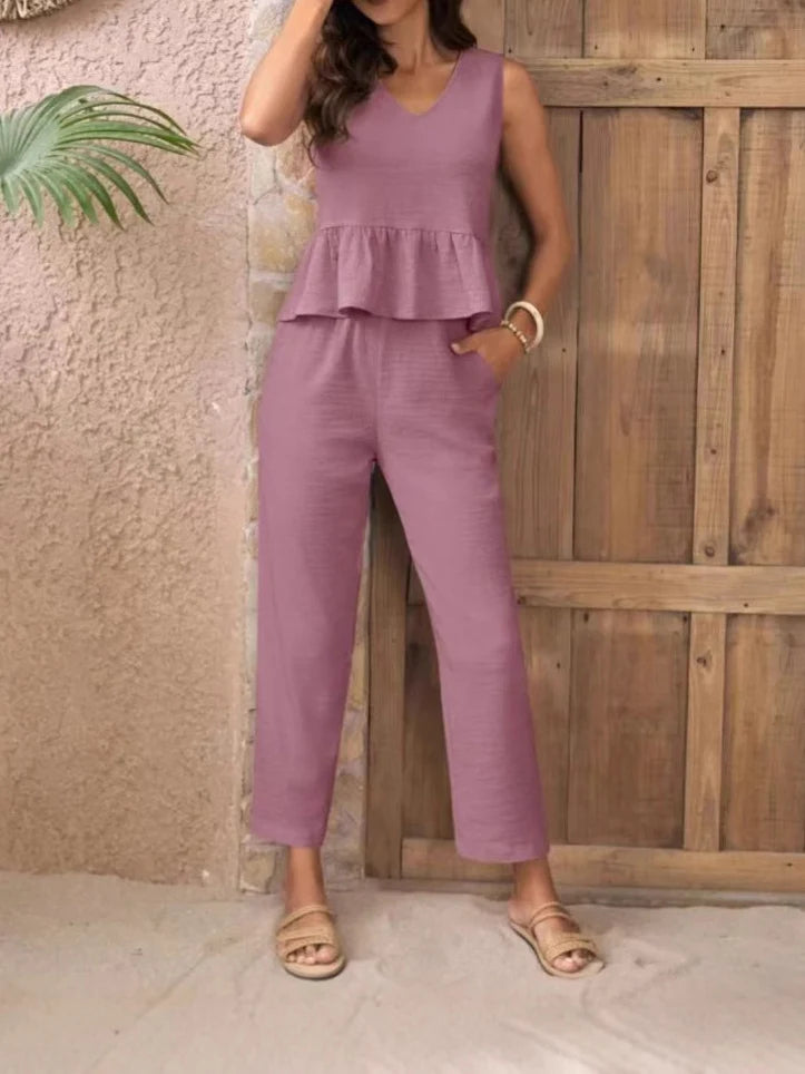 Damen Eleganter Jumpsuit mit modernen Raffungen und lässigem Schnitt Heidi-Mode