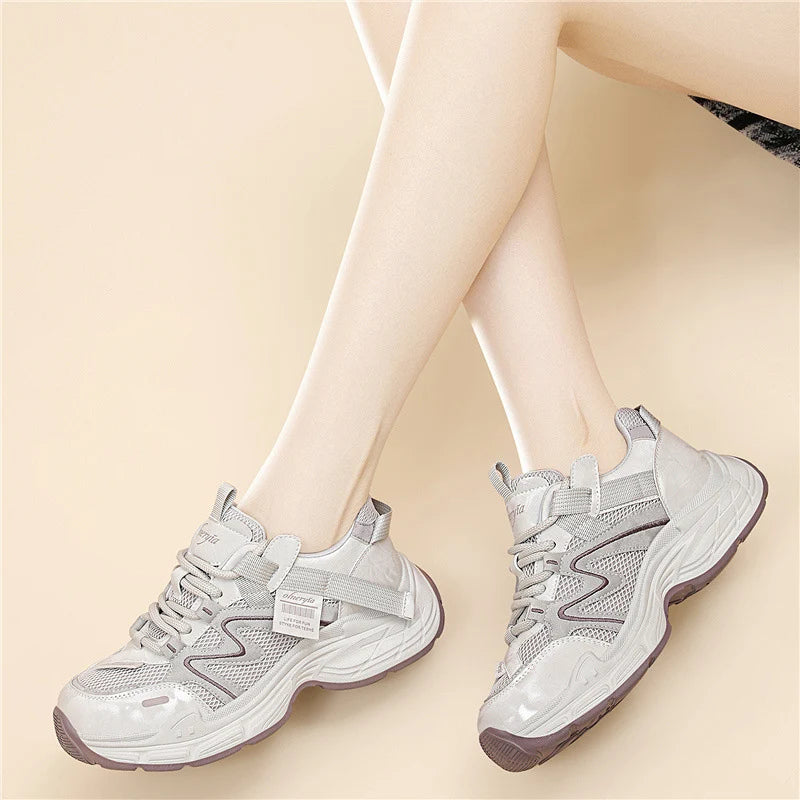 Damen Sportliche Lifestyle-Sneaker mit atmungsaktivem Obermaterial und rutschfester Sohle