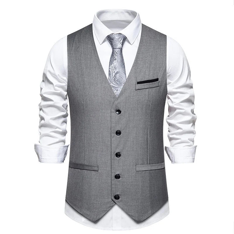 Herren elegante Anzugweste mit feiner Struktur und hochwertigem Material