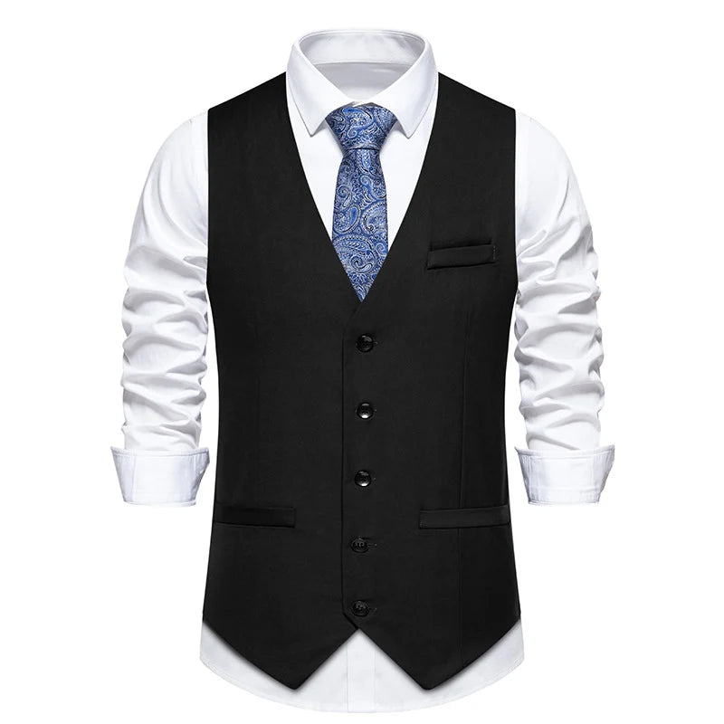 Herren elegante Anzugweste mit feiner Struktur und hochwertigem Material