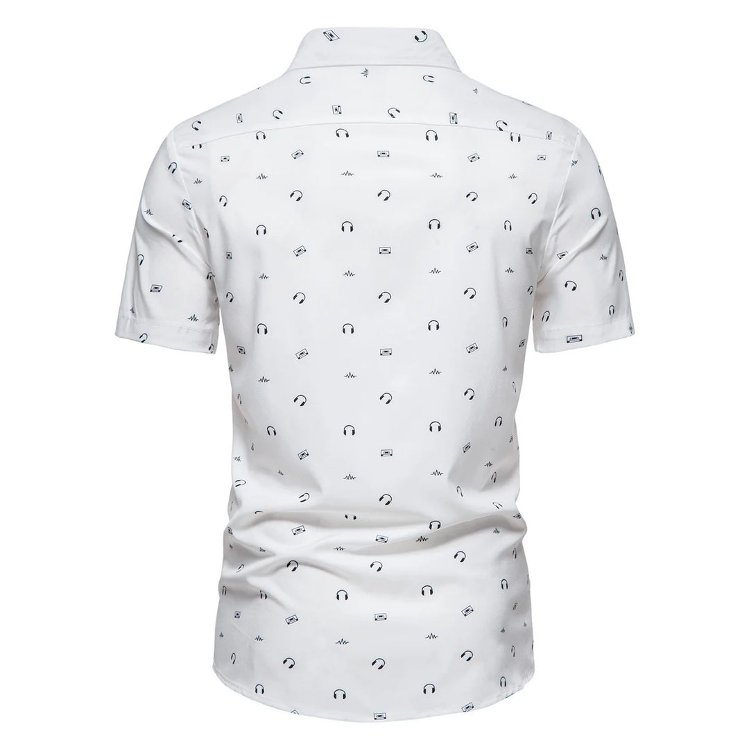 Herren Kurzarmhemd mit geometrischem Druck