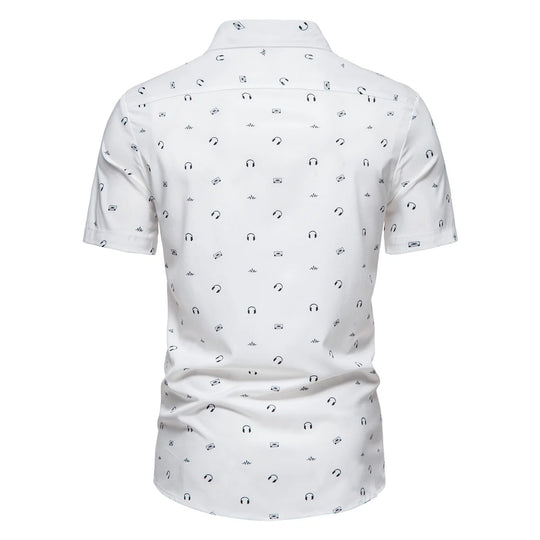 Herren Kurzarmhemd mit geometrischem Druck
