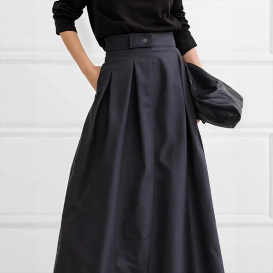 Damen Maxirock mit eleganter Faltenlegung und seitlichen Taschen