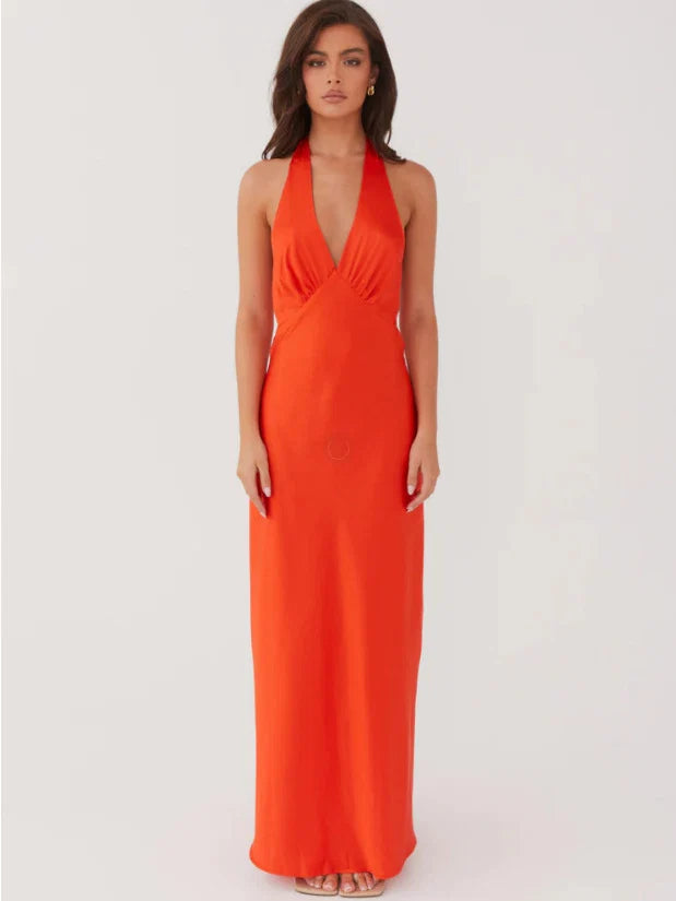 Damen Elegantes Wickelkleid mit V-Ausschnitt und schmalem, fließendem Schnitt