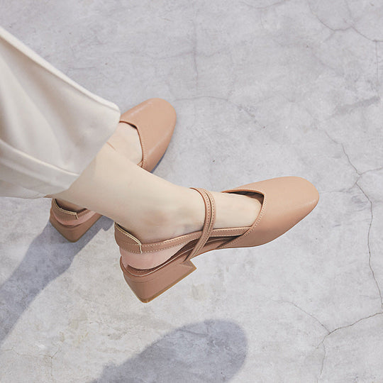 Zapatos Mary Jane de estilo francés con tacón grueso