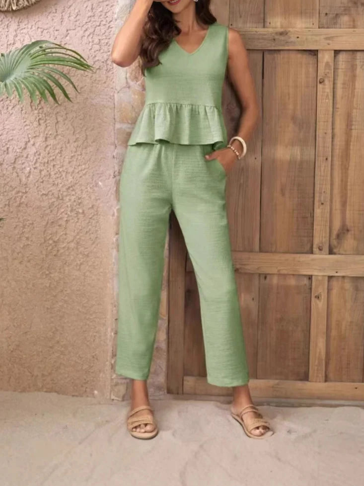 Damen Eleganter Jumpsuit mit modernen Raffungen und lässigem Schnitt Heidi-Mode