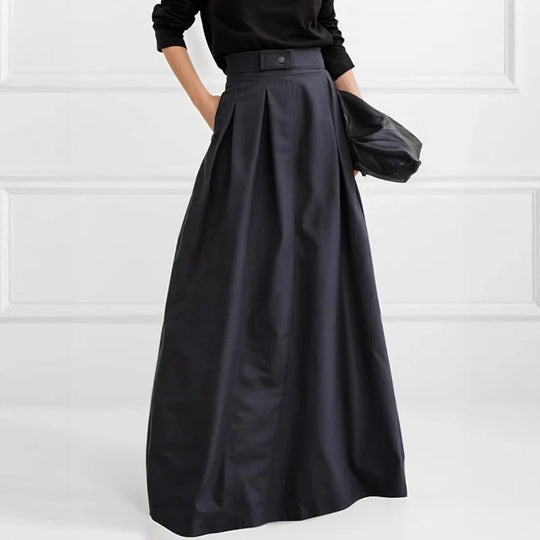 Damen Maxirock mit eleganter Faltenlegung und seitlichen Taschen