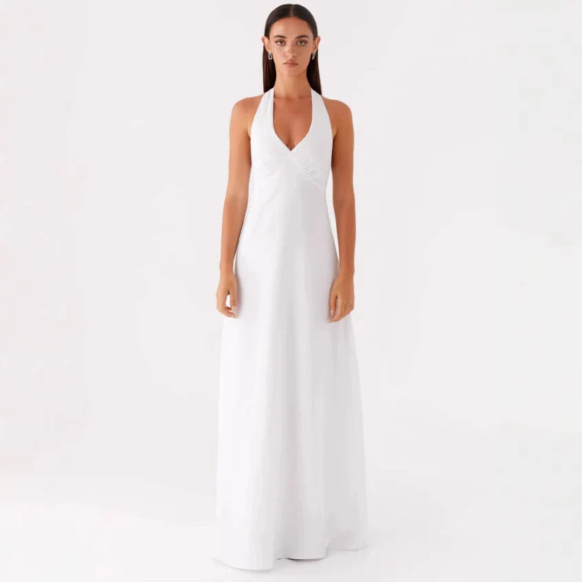 Damen Elegantes Wickelkleid mit V-Ausschnitt und schmalem, fließendem Schnitt