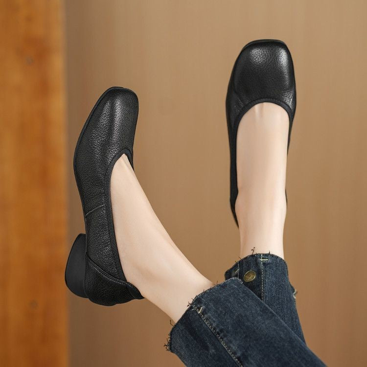 Zapatos casuales de punta redonda, suela plana y corte bajo