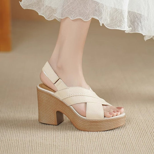 Sandalias de tacón alto con plataforma y punta abierta