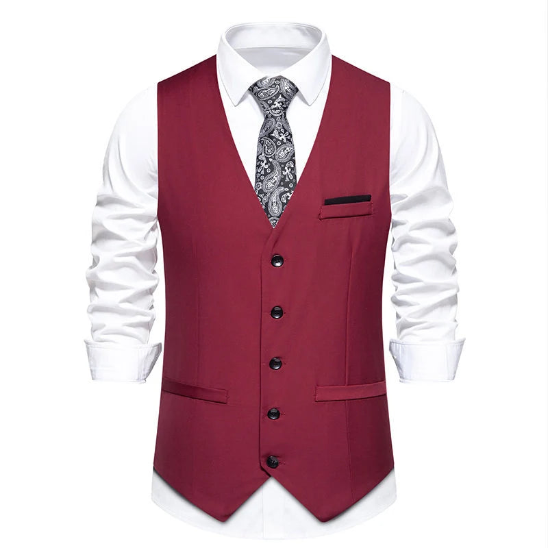 Herren elegante Anzugweste mit feiner Struktur und hochwertigem Material