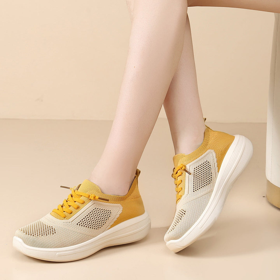 Zapatos deportivos de malla con punta redonda y suela suave