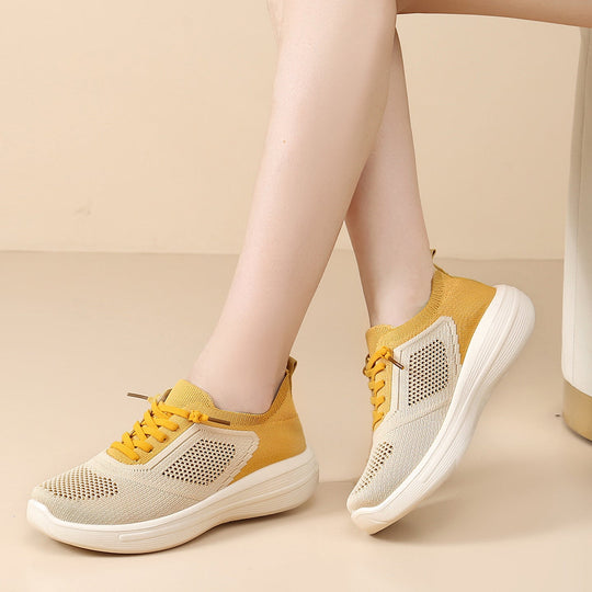 Zapatos deportivos de malla con punta redonda y suela suave