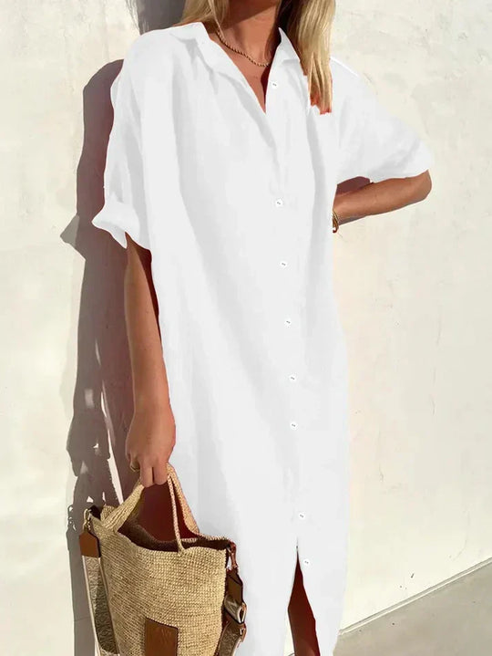 Lässiges Blusenkleid Mit Knopfleiste