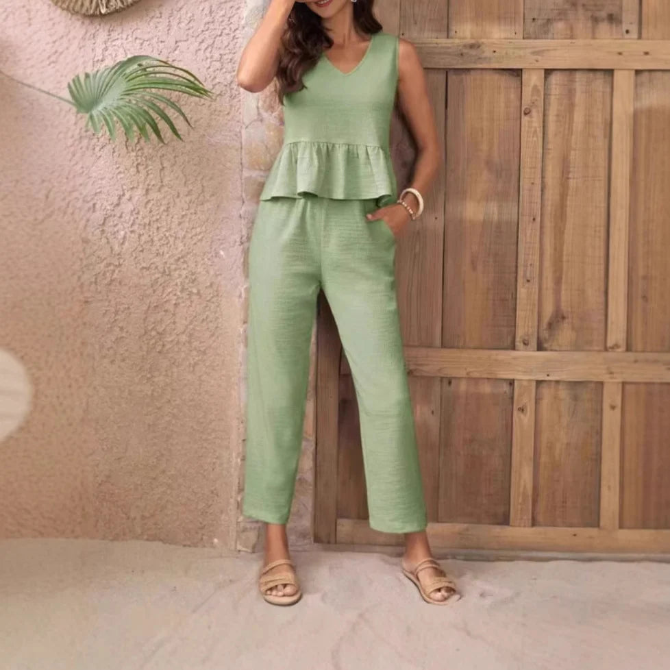 Damen Eleganter Jumpsuit mit modernen Raffungen und lässigem Schnitt Heidi-Mode