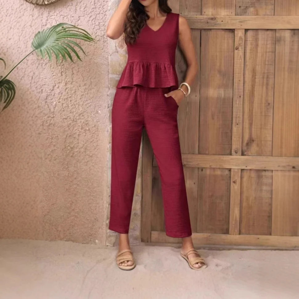 Damen Eleganter Jumpsuit mit modernen Raffungen und lässigem Schnitt Heidi-Mode