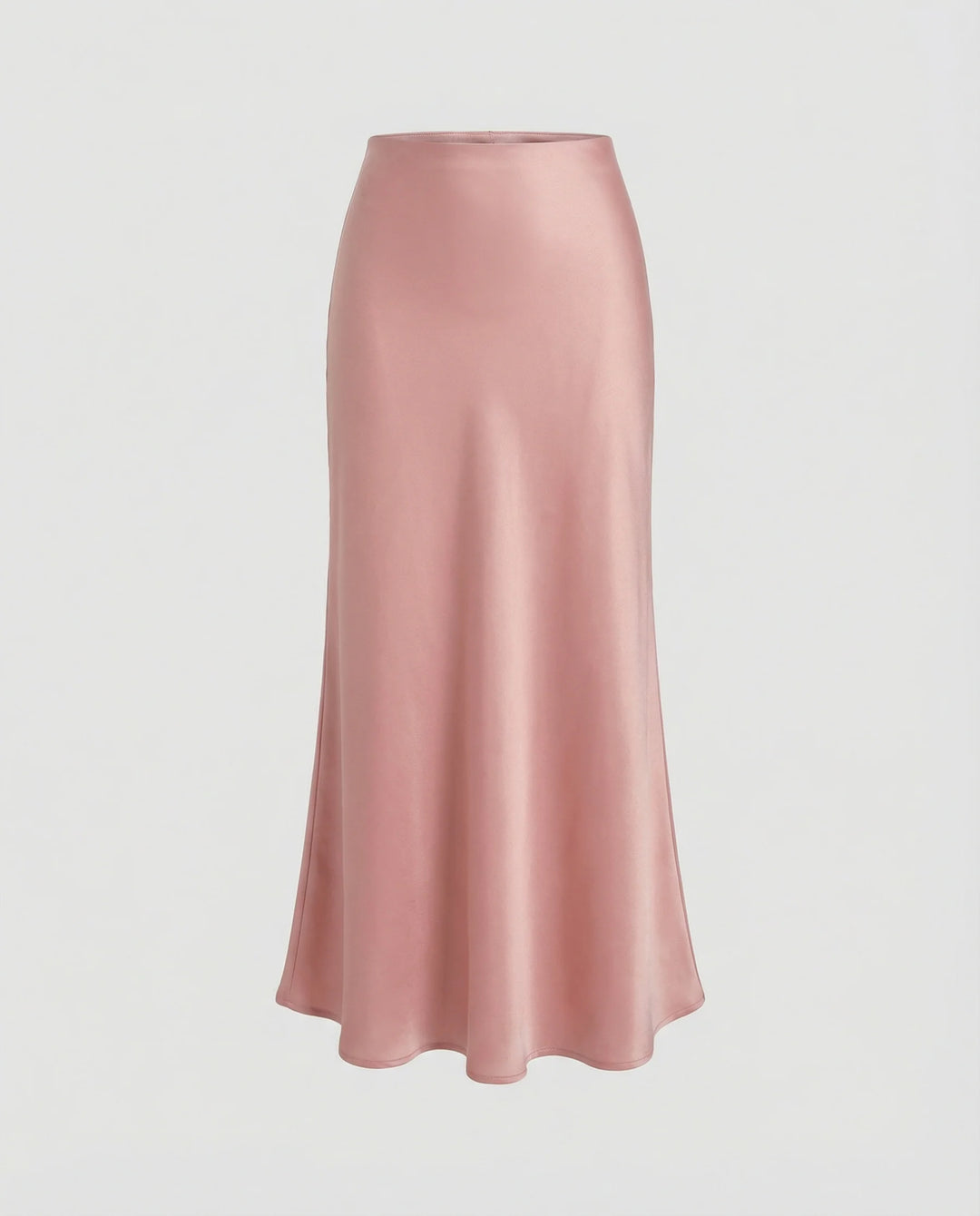 Damen Satin-Midirock mit fließendem Schnitt und hohem Bund